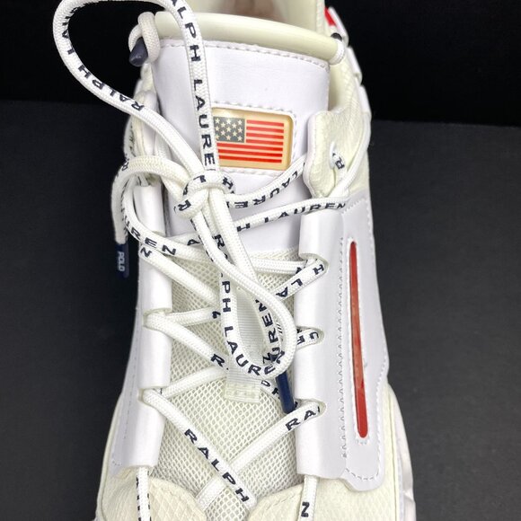 New Polo Ralph Lauren Sport PS200-SK-LTL White Sneaker Mens Shoes Size 14 - Picture 4 of 11